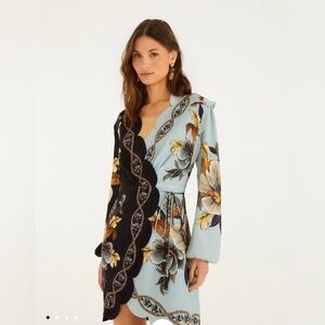 NWT Farm Rio - Mixed Snake Garden Wrap Wavy Mini Dress - size Small